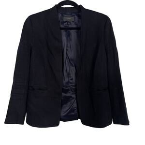 J Crew Womens 8 Black Going Out Blazer in Stretch Twill Open Front Stretch
